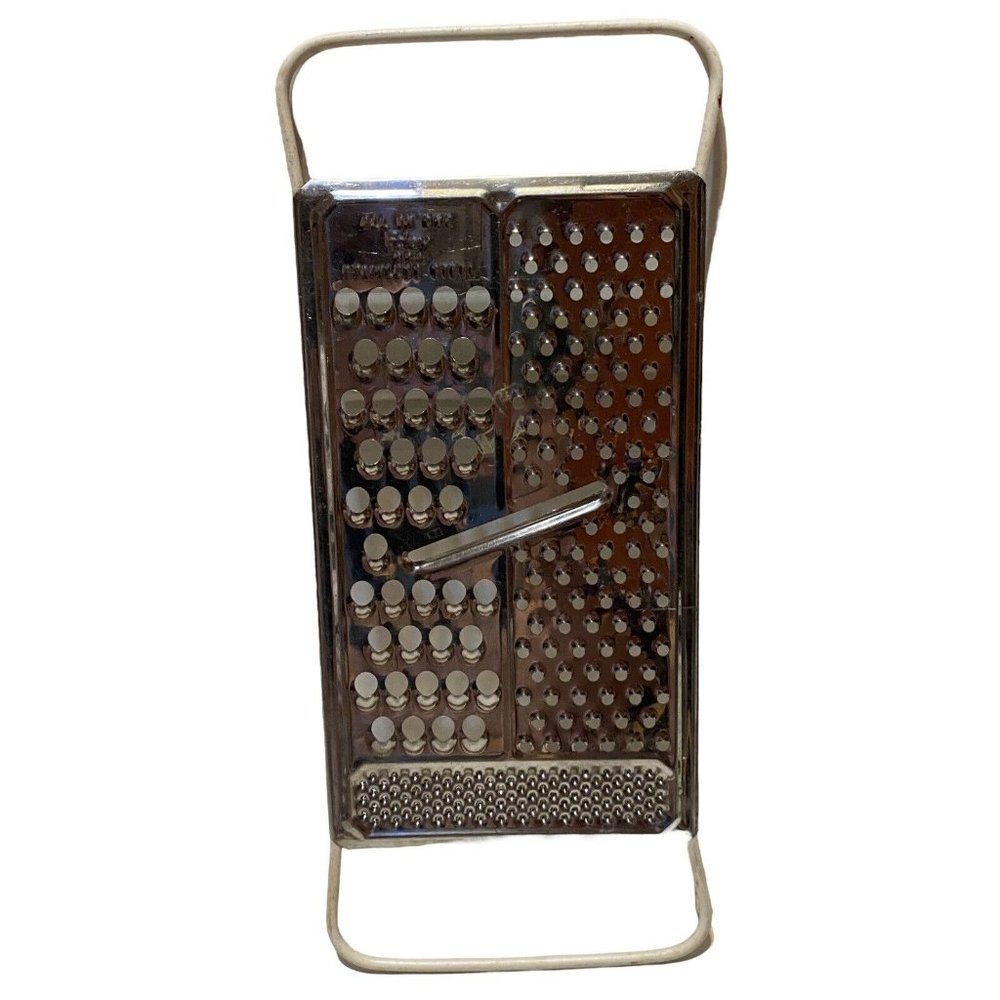 Vintage Foley “All In One” Flat Hand Grater/Shredder/Zester MCM Stainless
